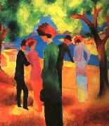 Woman in a Green Jacket August Macke